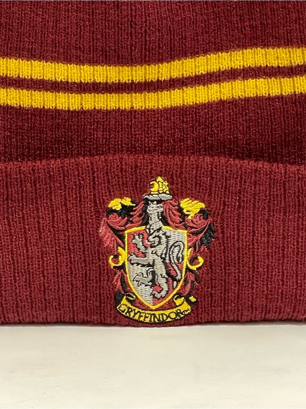Harry Potter Gryffindor Kids Maroon and Gold Knit Beanie OS - Picture 2 of 6